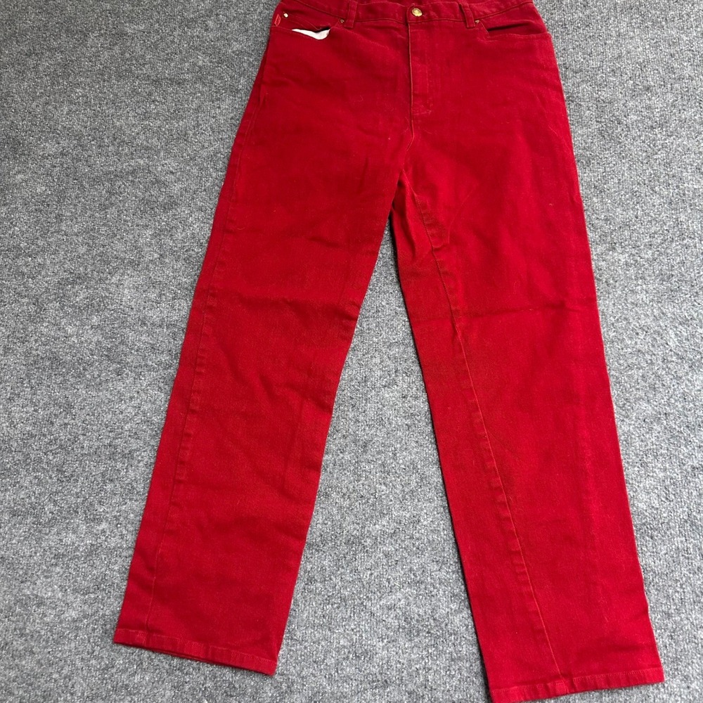 Lauren Ralph Lauren Jeans Womens Size 14 Red Straight Leg Classic Casual Denim